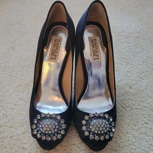 Badgley Mischka Lissa open toe pump shoes black 7.5